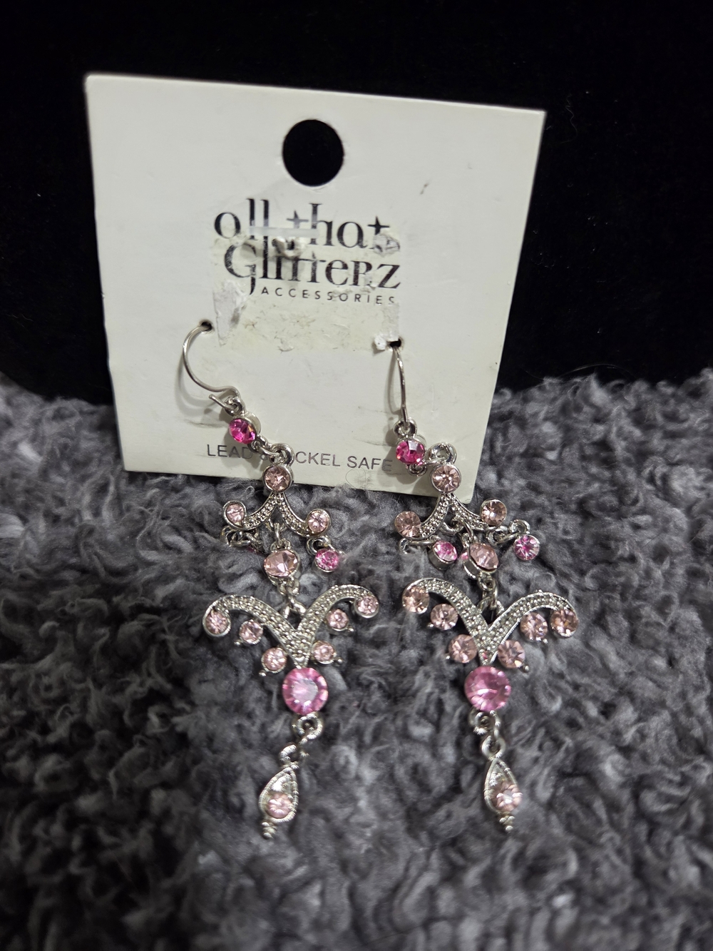 Pink Crystal Chandelier Drop Earrings